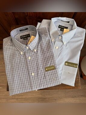 Eddie Bauer Relaxed Fit Button Down Long Sleeve Lot Of 2 Large Tall